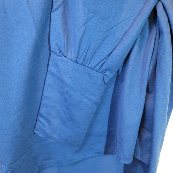 Sundance Ilaria Top Long Sleeve V-neck Shirt Womens Large Blue Bishop Sleeve - Picture 8 of 14